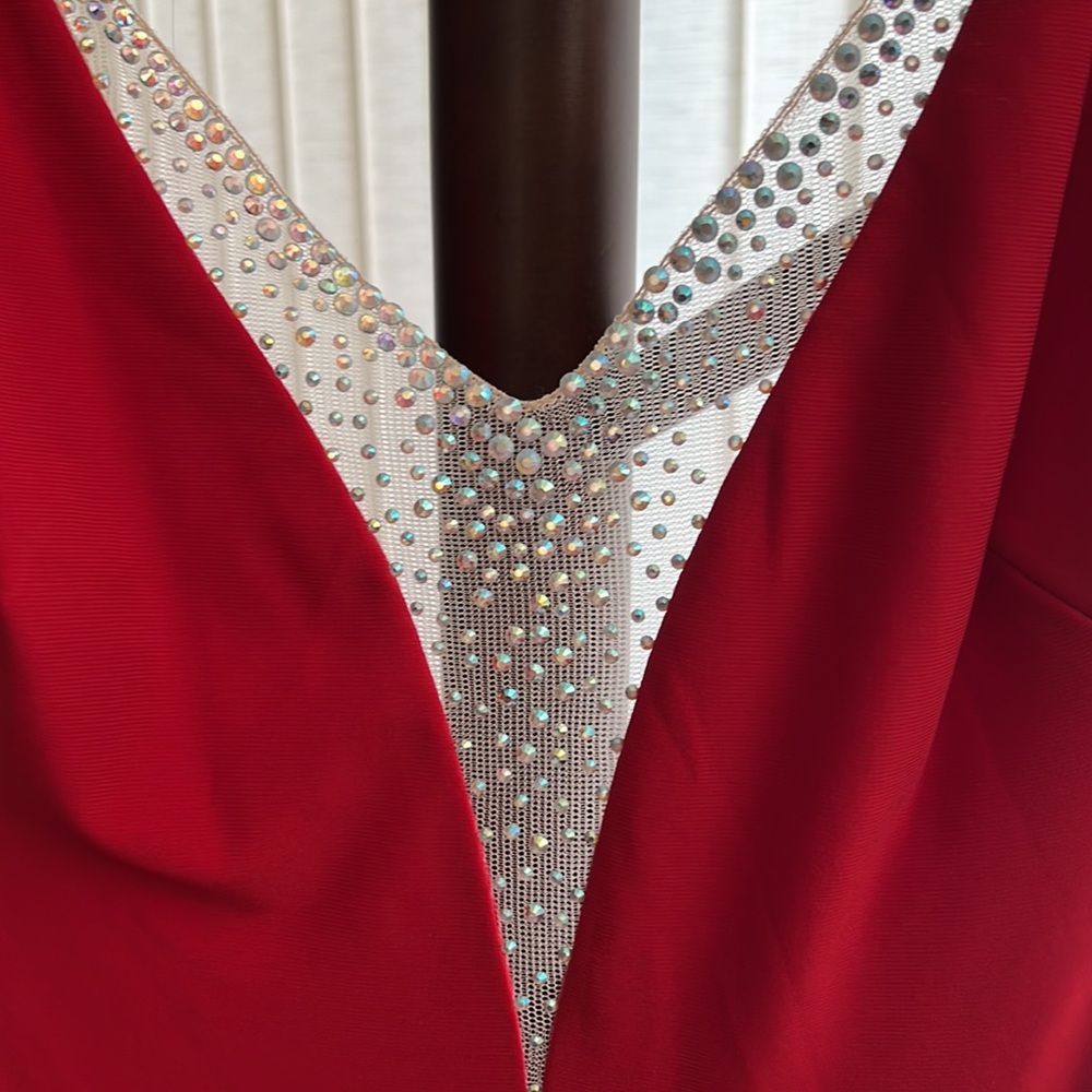 Red Backless Floor Length Gown - image 2